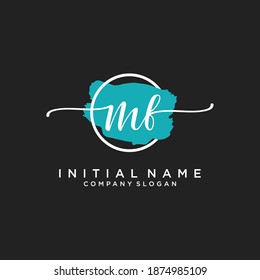 Initial MF beauty monogram and elegant logo design, handwriting logo of initial signature, wedding, fashion, floral and botanical with creative template.