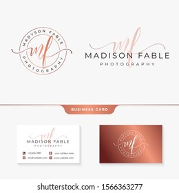 initial mf feminine logo collections template  vector