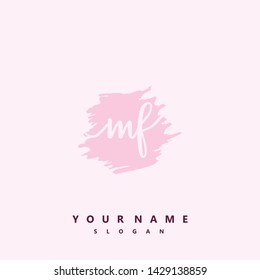 Initial MF handwriting logo template vector