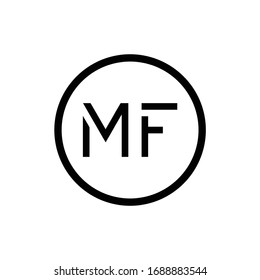 Vorlage für die Design-Vektorillustration der ersten MF-Buchstaben. Abstrakter Letter MF Logo Design