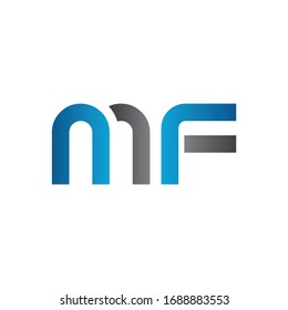 Plantilla vectorial de diseño de logotipo de carta MF inicial. Diseño del logotipo de carta abstracta MF