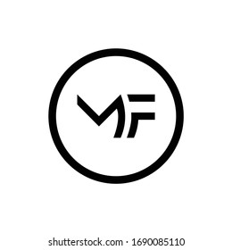 Plantilla vectorial de diseño de logotipo de carta MF inicial. Diseño del logotipo de carta abstracta MF