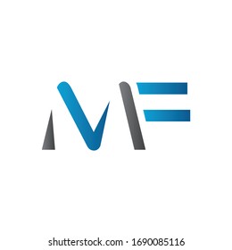 Vorlage für die Design-Vektorillustration der ersten MF-Buchstaben. Abstrakter Letter MF Logo Design
