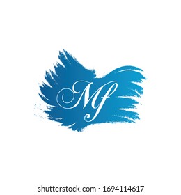 Plantilla vectorial de diseño de logotipo de carta MF inicial. Diseño del logotipo de carta abstracta MF
