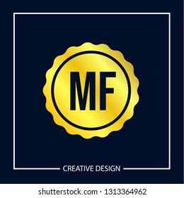 Initial MF Letter Logo Template Design
