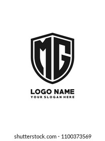 Initial MG abstract shield logo template vector