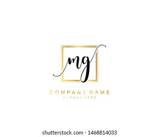 Initial MG beauty monogram and elegant logo design, handwriting logo of initial signature, wedding, fashion, floral and botanical with creative template.