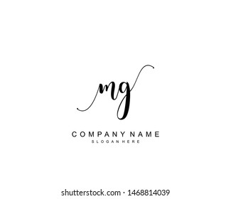 Initial MG beauty monogram and elegant logo design, handwriting logo of initial signature, wedding, fashion, floral and botanical with creative template.