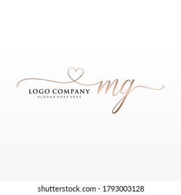 Initial MG beauty monogram and elegant logo design, handwriting logo of initial signature, wedding, fashion, floral and botanical with creative template.