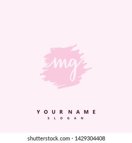 Initial MG handwriting logo template vector