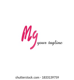 Initial mg handwriting logo template vector