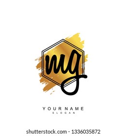 Initial MG handwriting logo vector