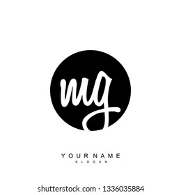 Initial MG handwriting logo vector