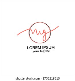 Initial mg Handwriting Symbol. Letter Name Monogram Art. Vector logo for business and company identity