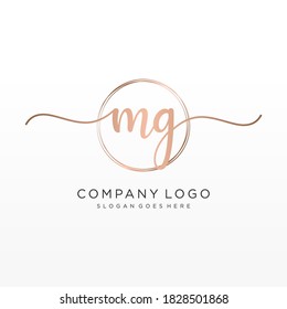 Initial MG Brief Beauty Monogramm und elegantes Logo Design, Handschrift Logo der ersten Signatur, Hochzeit, Mode, Blumen und botanisch mit kreativen Vorlage.