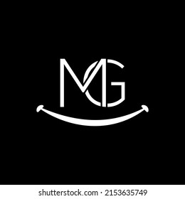 Plantilla de vectores de diseño del logotipo de la carta MG inicial. Forma de sonrisa abstracta MG Letra Logo Design Vector Ilustración.