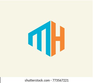 Initial MH Box Container Letter  Icon Logo Vector Eps 10