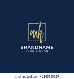 Initial mh with frame Logo Vector	