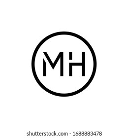 Letter Mh Circle Logo Design Vector Stock Vector (Royalty Free) 1928046134