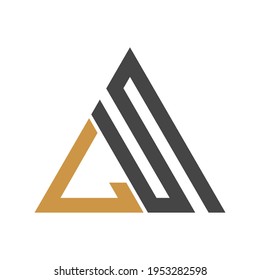 Plantilla del vector de diseño del logotipo de la carta MH inicial.