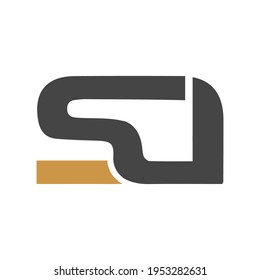 Plantilla del vector de diseño del logotipo de la carta MH inicial.