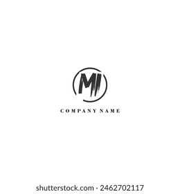 Initial MI brush logo company trend identity