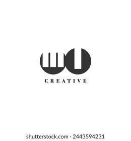 Initial MI company creative label trendy idea brand