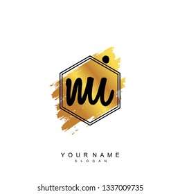 Initial MI handwriting logo vector