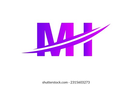 Logotipo inicial de la carta MI con plantilla de vectores gráficos de diseño Swoosh para identidad de empresa y empresa.