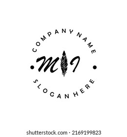 Initial MI letter logo vector illustration
