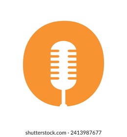 Initial Microphone Logo combine with letter O vector template