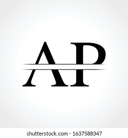Initial Middle Line AP Letter Logo With Creative Typography Vector Template. Creative Abstract Letter AP Logo Design