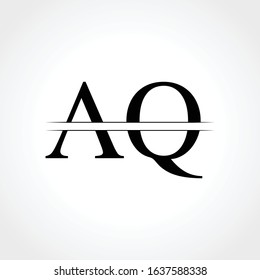 Initial Middle Line AQ Letter Logo With Creative Typography Vector Template. Creative Abstract Letter AQ Logo Design