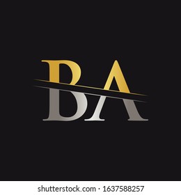 Initial Middle Line BA Letter Logo With Creative Modern Business Typography Vector Template. Creative Abstract Letter BA Logo Design