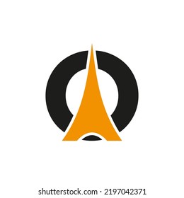 Initial Minimal Letter O Paris Logo Vector Symbol On White Background