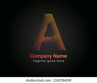 Initial minimaler Zeilenstil Ein Letter-Logo in bunten Markierungen. Kreative Typografie-Brief Ein Logo-Design