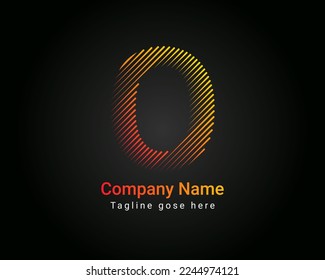Initial minimal line font style O Letter Logo in colorful strokes. Creative typography letter O logo design