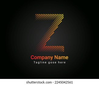 Initial minimal line font style Z Letter Logo in colorful strokes. Creative typography letter Z logo design