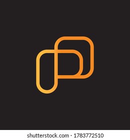initial minimal simple biased based vector logo design of letter P with black background