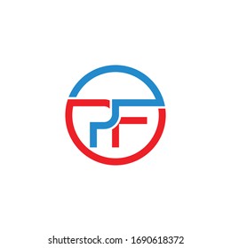 Initial Minimalist Letter PF Logo Design Vector Template. Abstract PF Letter Logo Design.