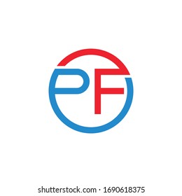 Initial Minimalist Letter PF Logo Design Vector Template. Abstract PF Letter Logo Design.