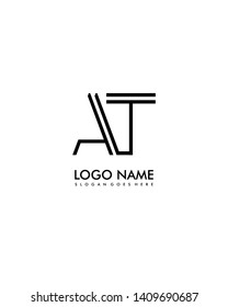 AT Initial minimalist modern abstract logo