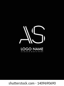 AS Initial minimalist modern abstract logo