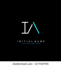 Initial I A minimalist modern logo identity vector