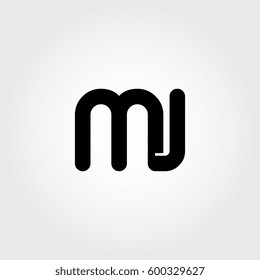 initial mj black business logo