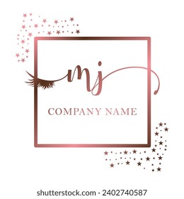 Initial MJ calligraphy company eye and eyelash handwriting