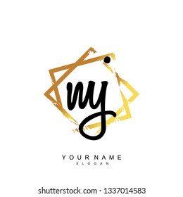Initial MJ handwriting logo vector
