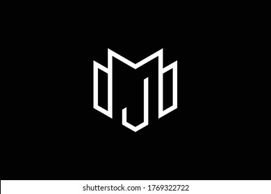 Initial MJ JM modern monogram and elegant logo design, Professional Letters Vector Icon Logo on black background.