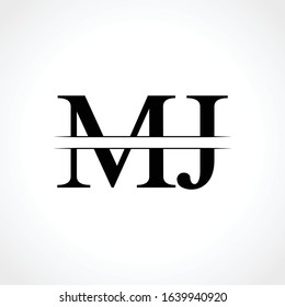 Initial MJ letter Logo Design vector Template. Abstract Black Letter MJ logo Design
