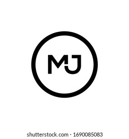 Vorlage für die Vektorillustration des Logo-Designs für den ersten MJ-Brief. Abstrakter Letter MJ Logo Design